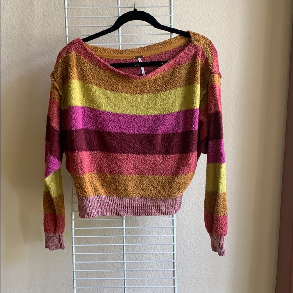 Free people striped long sleeve sweater